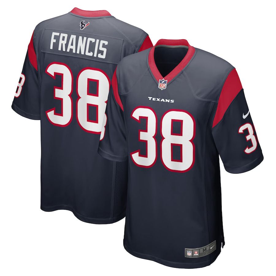 Men Houston Texans 38 Jacobi Francis Nike Navy Game Player NFL Jersey